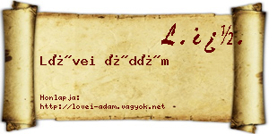 Lövei Ádám névjegykártya