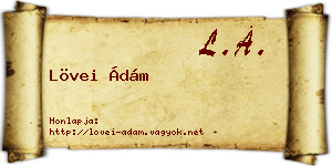 Lövei Ádám névjegykártya